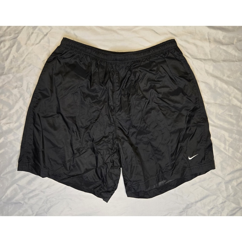 Vtg‎ Nike Black Tag Nylon Athletic Shorts Lined Embroidered Pocket Swim XXL 33x7